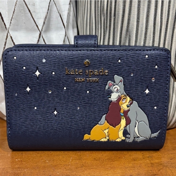 Disney X Kate Spade Lady And The Tramp Medium Compact Bifold Wallet NWOT - Picture 1 of 14